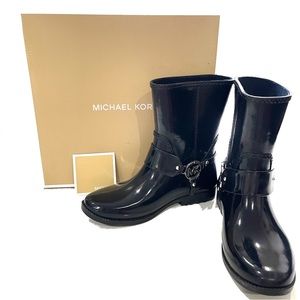 MICHAEL KORS FULTON HARNESS RAIN BOOTIE- RUBBER- SIZE 8M